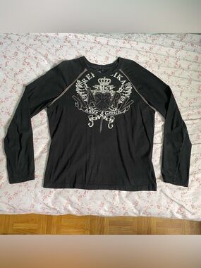 Y2k black long sleeve shirt